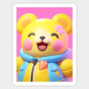 AKBLM - KAWAII かわいい BLUSHY CHEEKS KUMA | CUTE 3D ANIME TEDDY BEAR Sticker